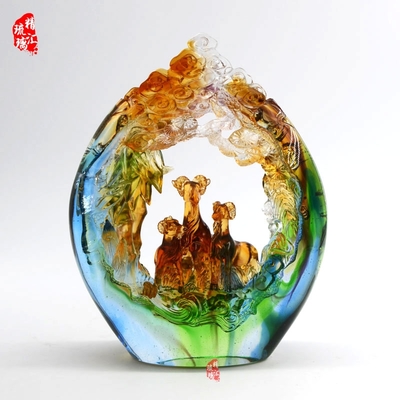 三陽開泰琉璃工藝品 開業(yè)周年禮贈之選，廣州廠家的匠心日用之美